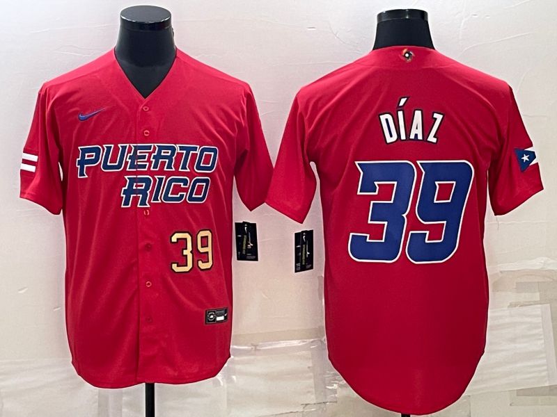 Men 2023 World Cub 39 Diaz Red Nike MLB Jersey4